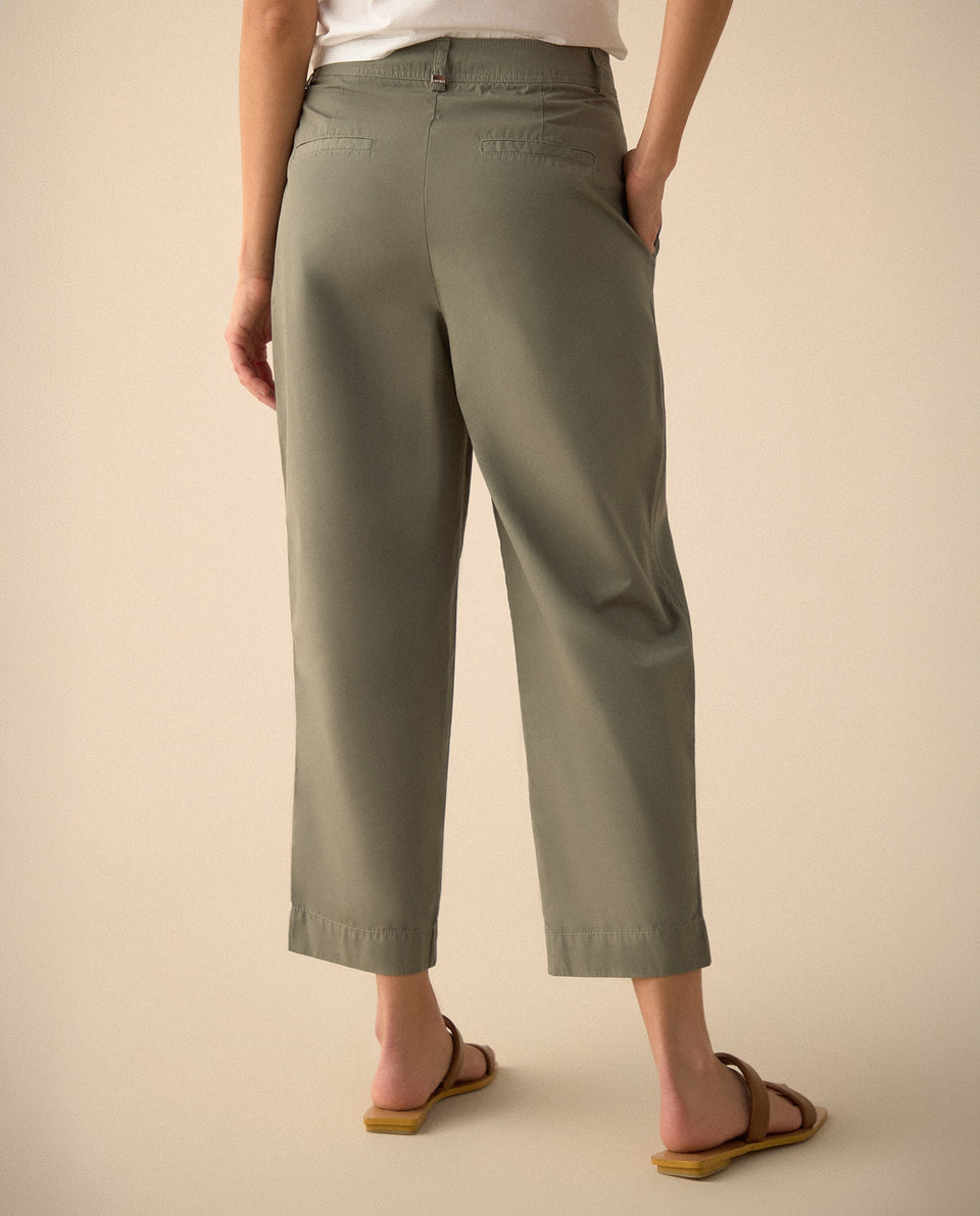 Pantalón clásico con bolsillos de ribete para mujer - Verde 34_631G002_VER185806_4