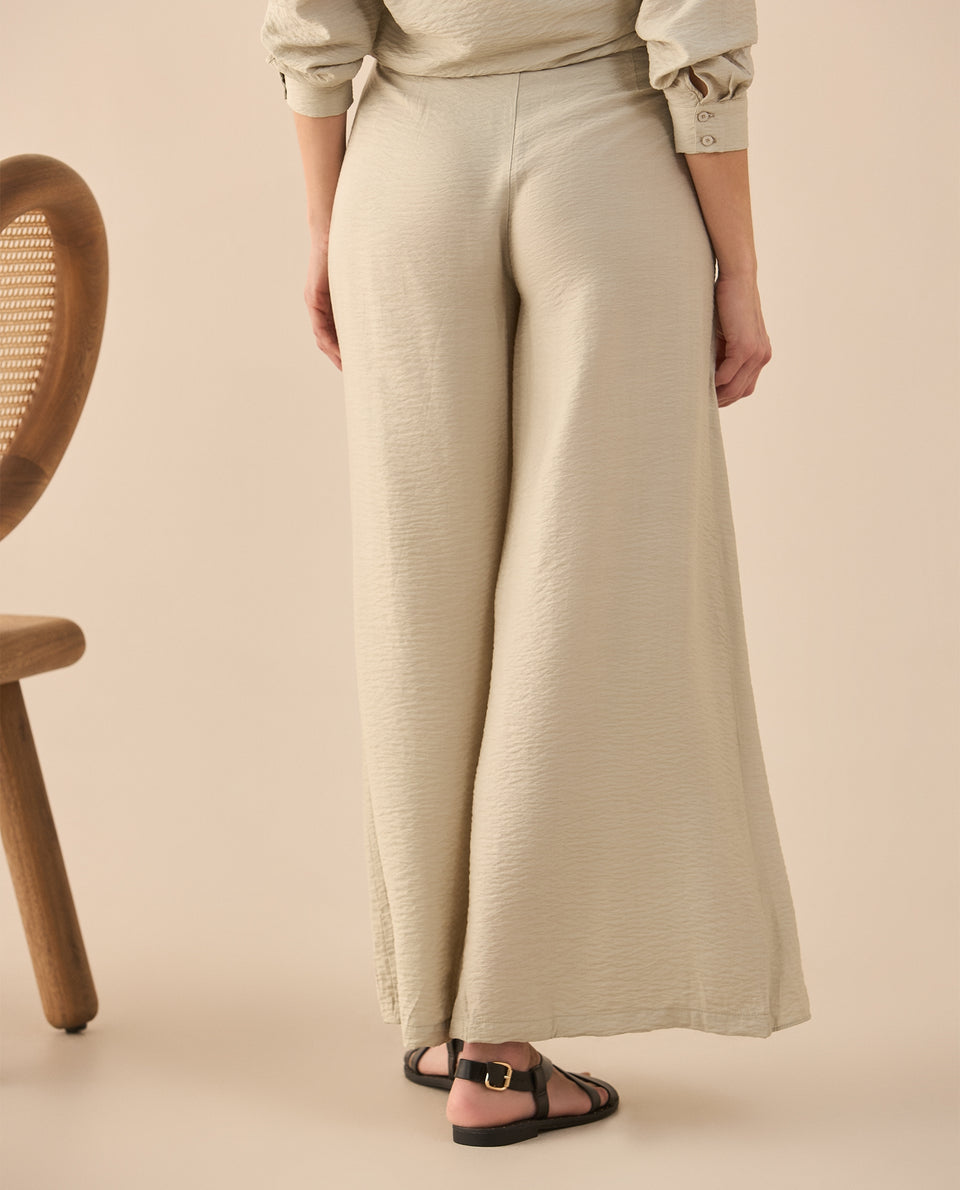 Pantalón de diseño cruzado para mujer - Beige 34_631G005_BEI156307_4