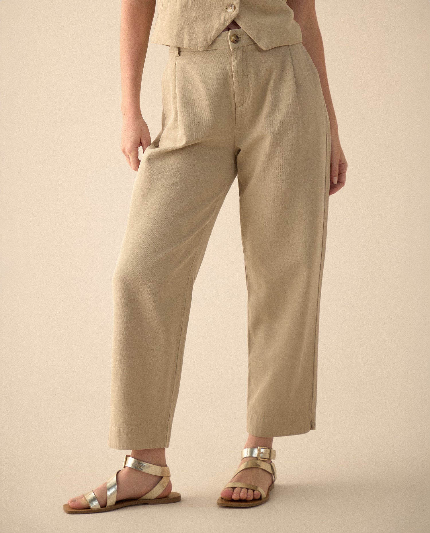 Pantalón con aberturas laterales en bota para mujer - Verde