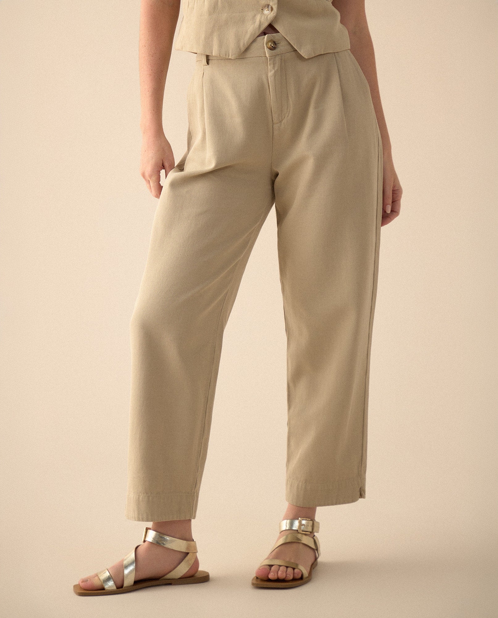 Pantalón con aberturas laterales en bota para mujer - Verde 34_631G010_VER190403_3