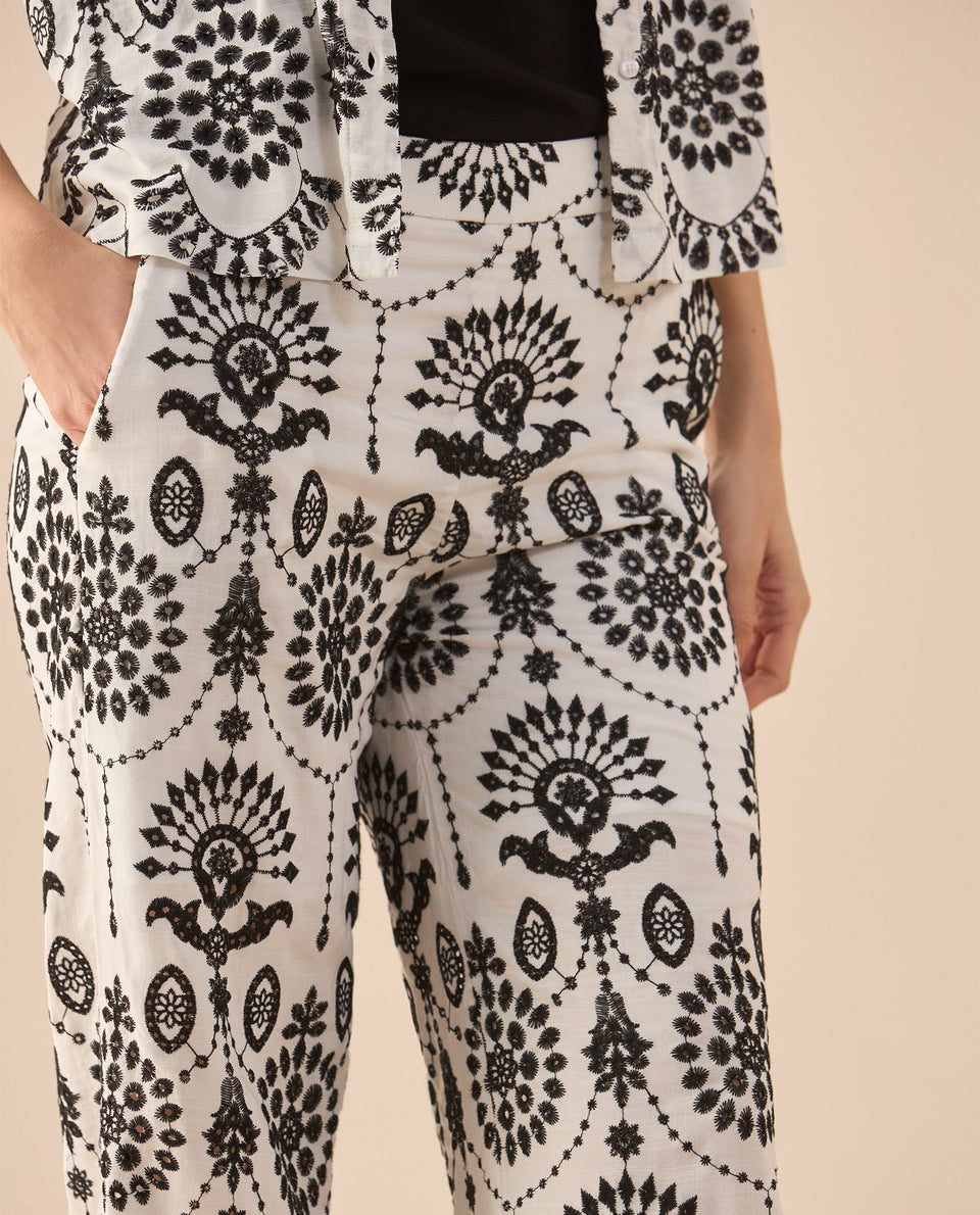 Pantalón con detalles desagujados para mujer - Crudo 34_631G011_CRU125202_3