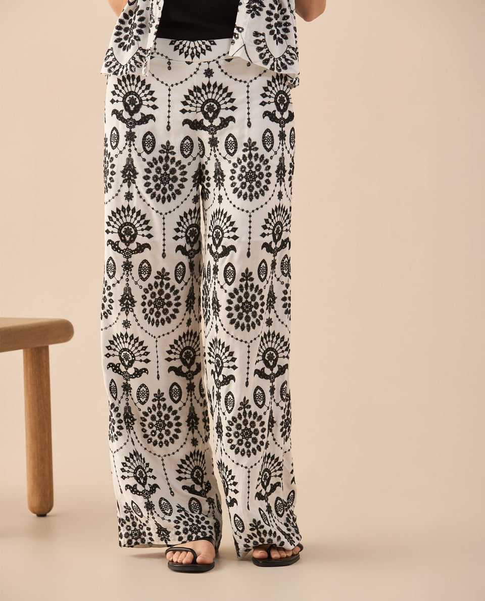 Pantalón con detalles desagujados para mujer - Crudo 34_631G011_CRU125202_5