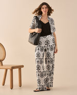 Pantalón con detalles desagujados para mujer - Crudo