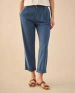 Pantalón con guardapolvo en ruedo para mujer - Azul 34_631G014_AZU183929_3