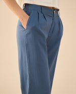 Pantalón con guardapolvo en ruedo para mujer - Azul 34_631G014_AZU183929_5
