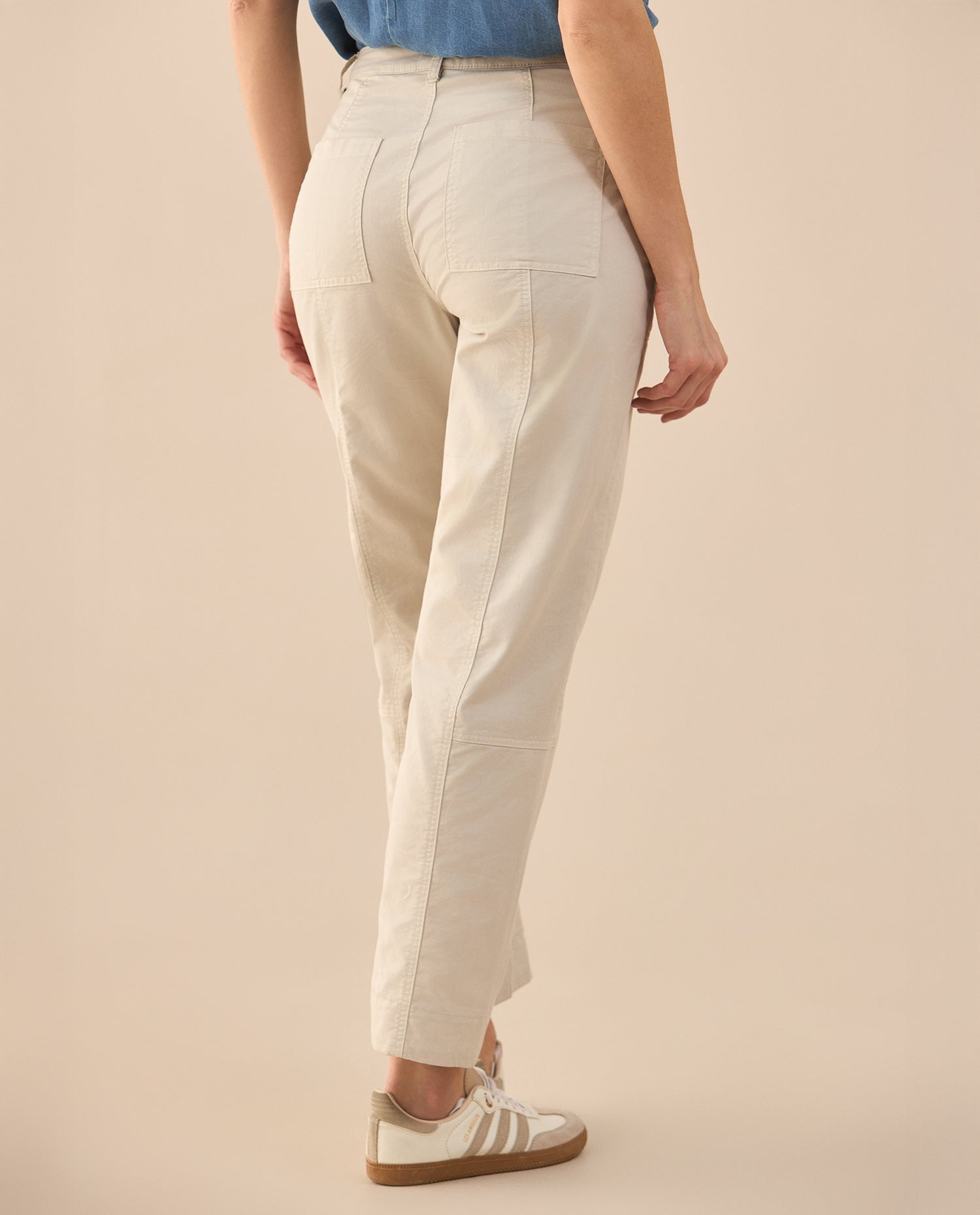 Pantalón con cordón ajustable para mujer - Crudo