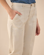 Pantalón con cordón ajustable para mujer - Crudo