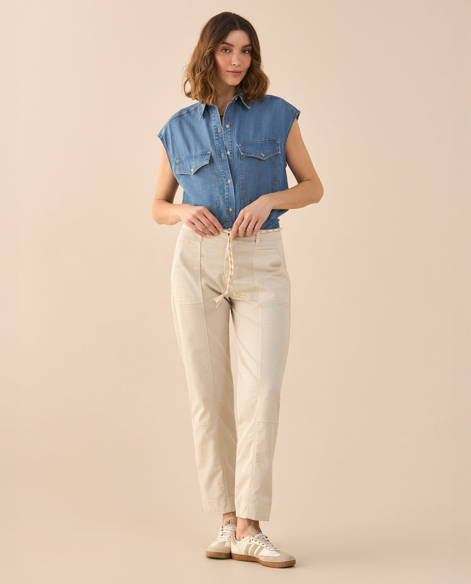 Pantalón con cordón ajustable para mujer - Crudo 34_631G015_CRU110602_6
