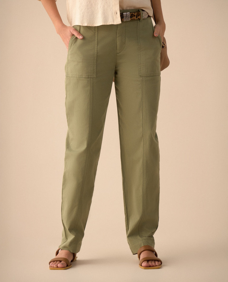 Pantalón con bolsillos de tapa para mujer - Verde 34_631G016_VER170115_3