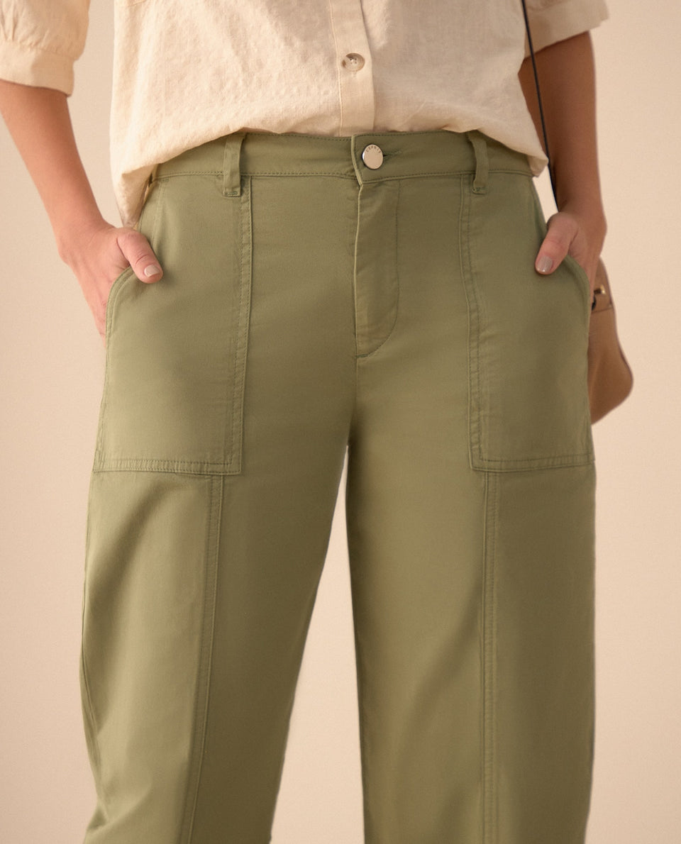 Pantalón con bolsillos de tapa para mujer - Verde 34_631G016_VER170115_5