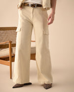 Pantalón tipo cargo para mujer - Crudo