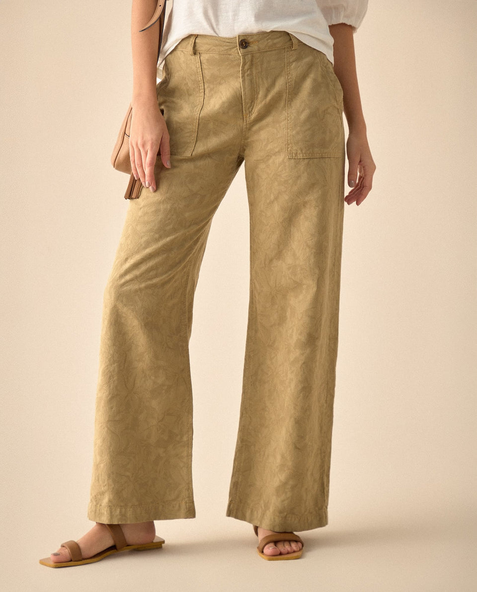 Pantalón con diseño de flores para mujer - Café 34_631G030_CAF170630_3