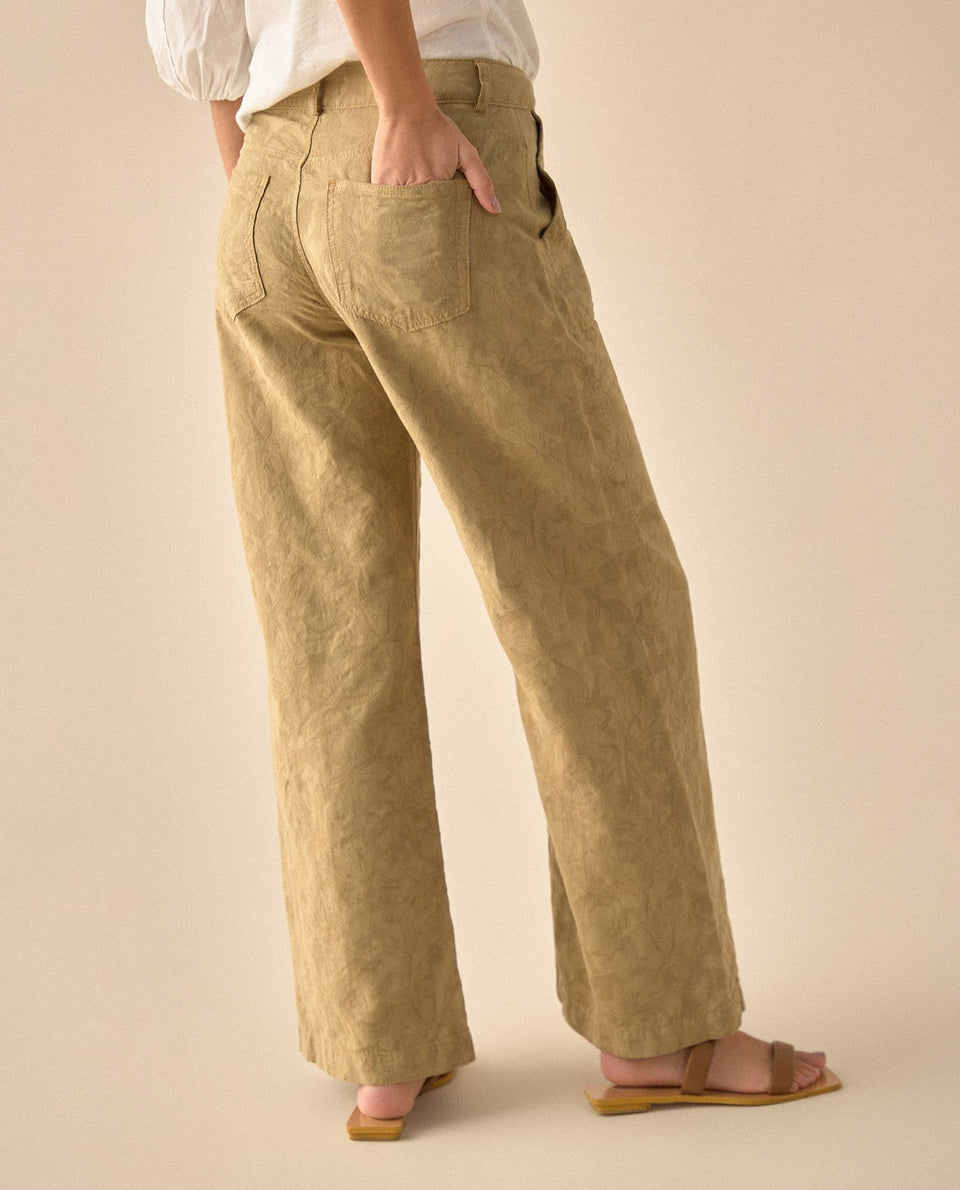 Pantalón con diseño de flores para mujer - Café 34_631G030_CAF170630_4