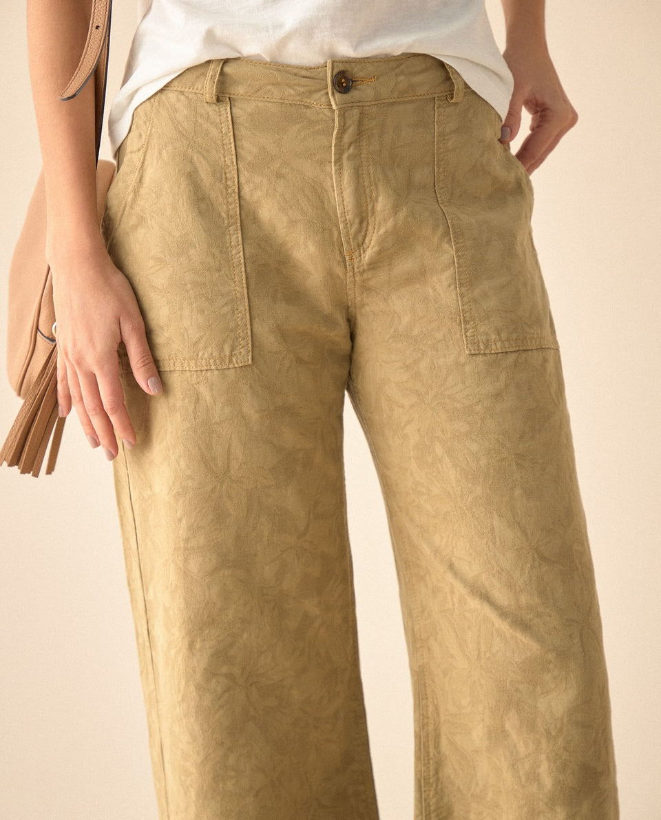 Pantalón con diseño de flores para mujer - Café 34_631G030_CAF170630_5