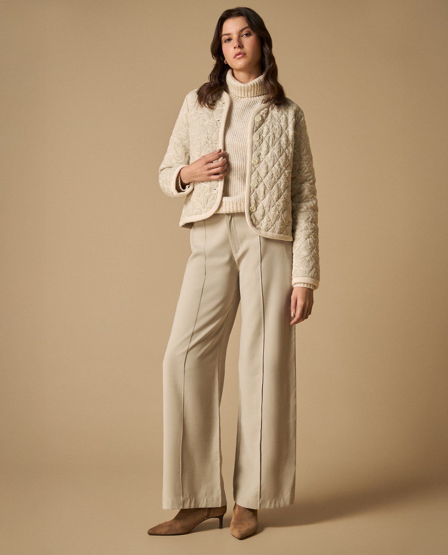Pantalón fluido con pinzas fit relajado - Gris