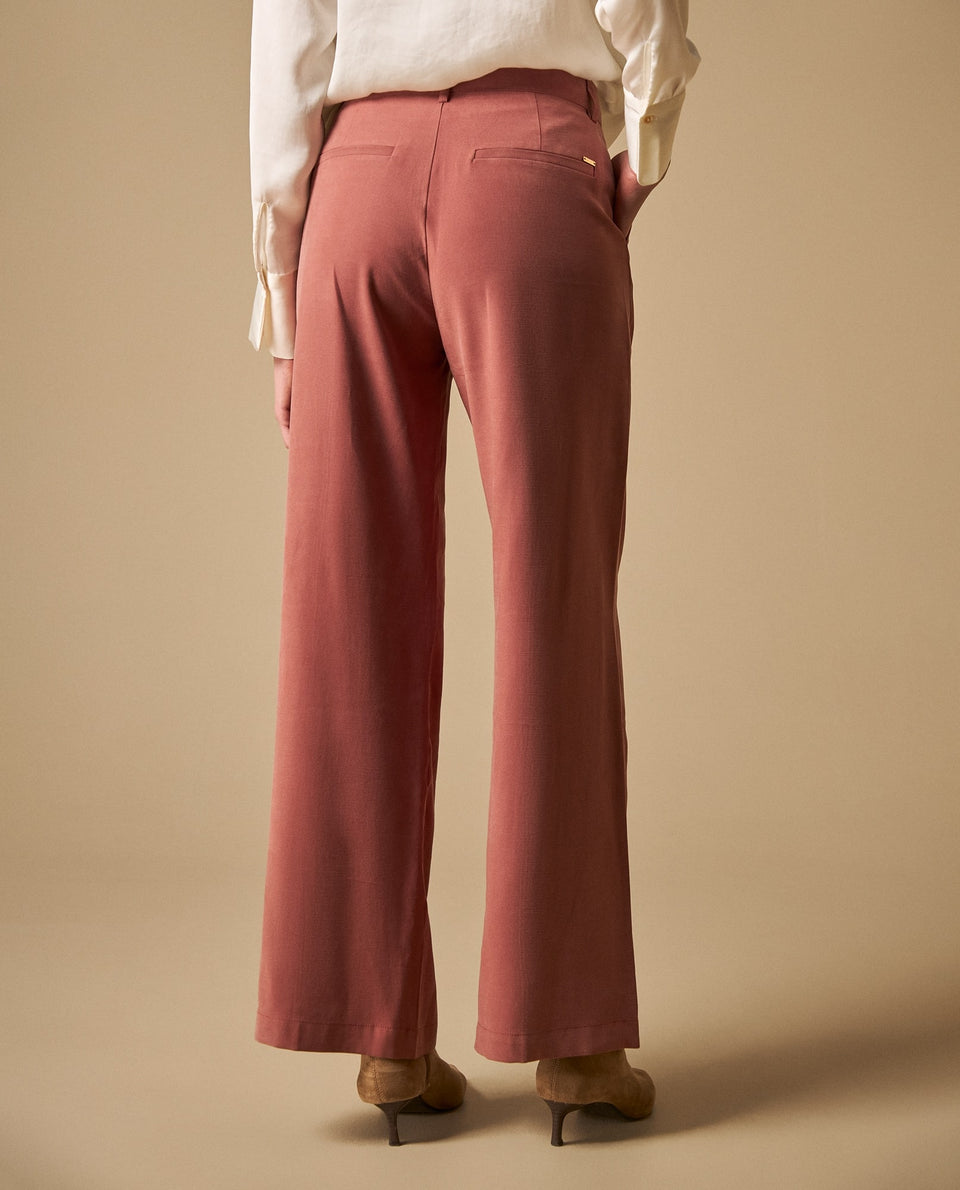 Pantalón fluido con pinzas fit relajado - Rosa 34_631H000_ROS181435_4