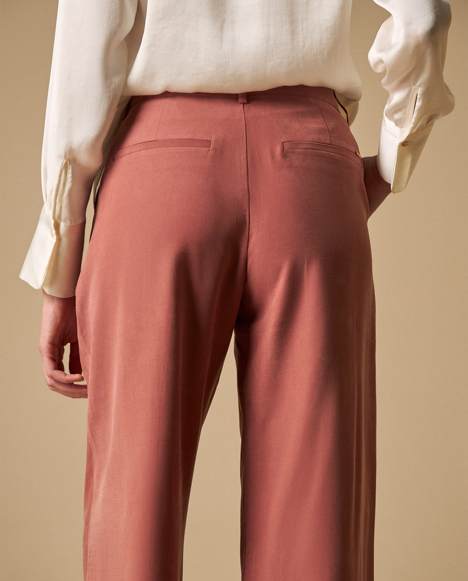 Pantalón fluido con pinzas fit relajado - Rosa 34_631H000_ROS181435_5