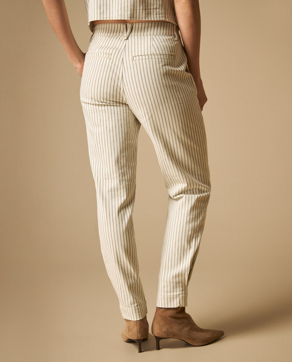 Pantalón largo fit relajado de algodón - Blanco 34_631H012_BLA114202_6