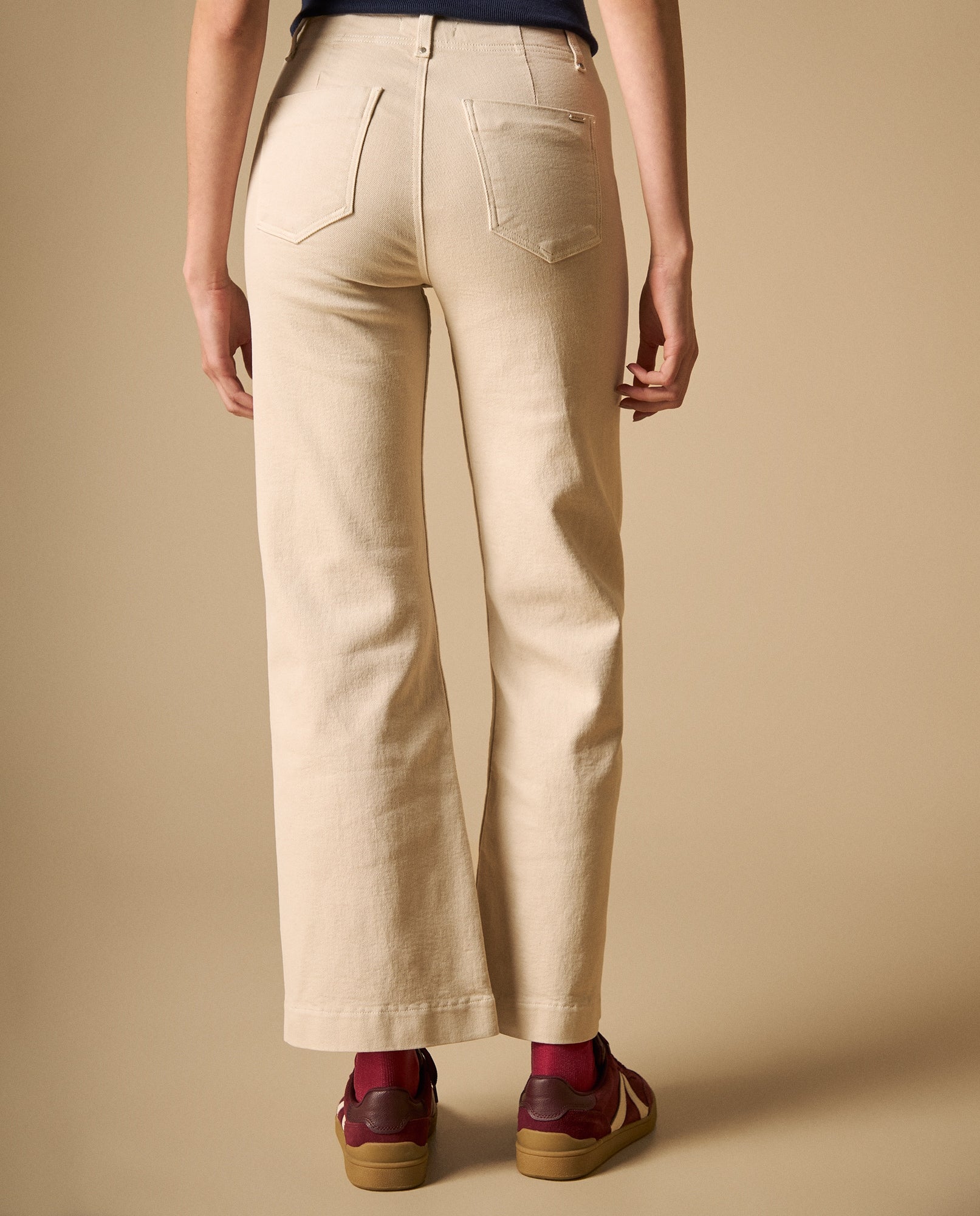 Pantalón relajado pierna amplia con costuras frontales - Crudo 34_631H013_CRU110602_5