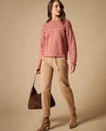 Pantalón chino tobillero silueta recta - Café
