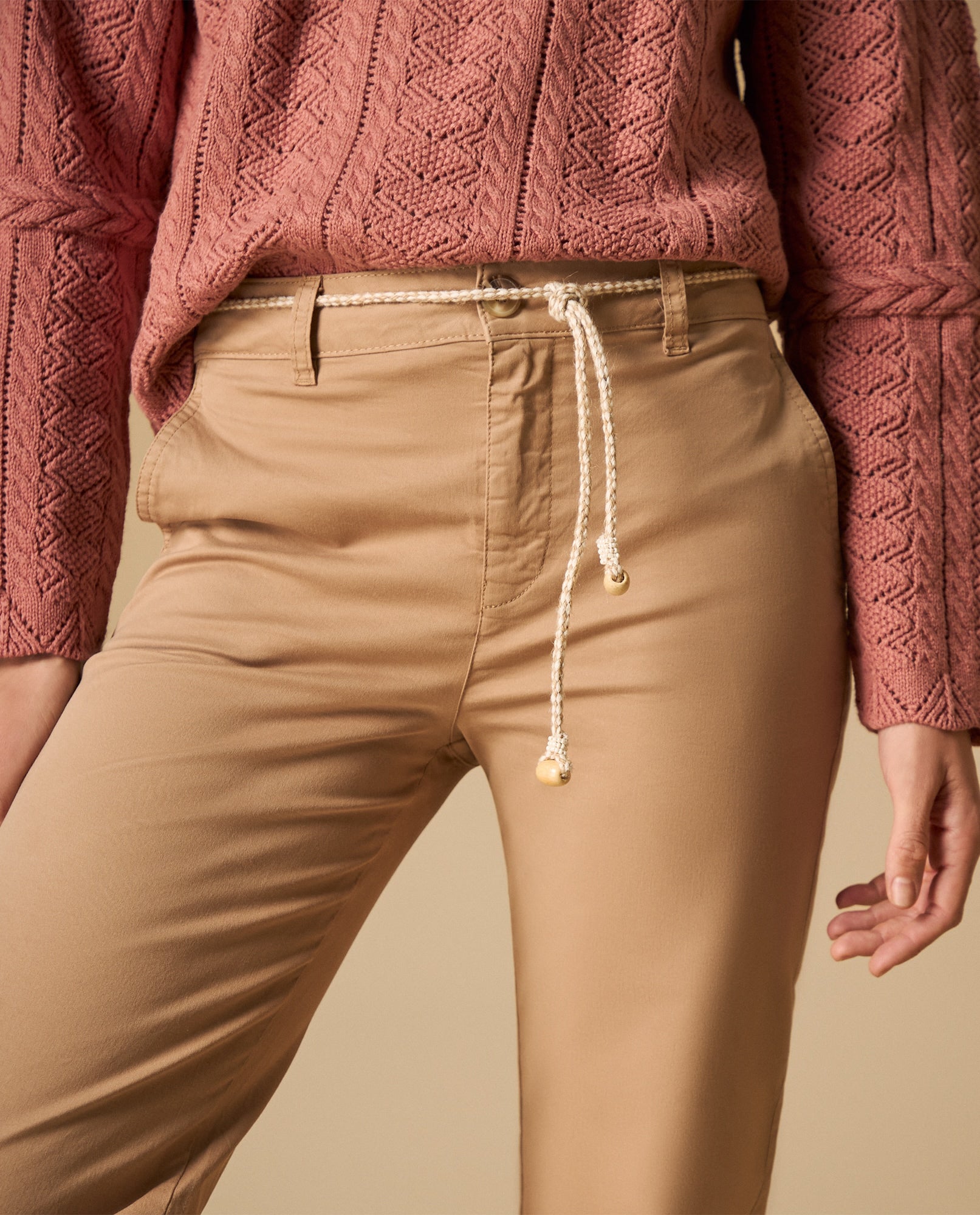 Pantalón chino tobillero silueta recta - Café 34_631H015_CAF171319_4