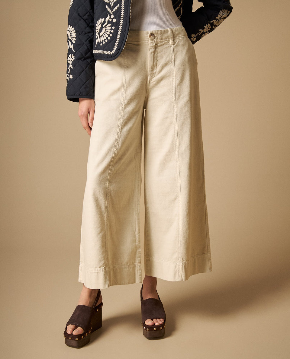 Pantalón wide leg con costuras centrales - Crudo 34_631H018_CRU120703_3