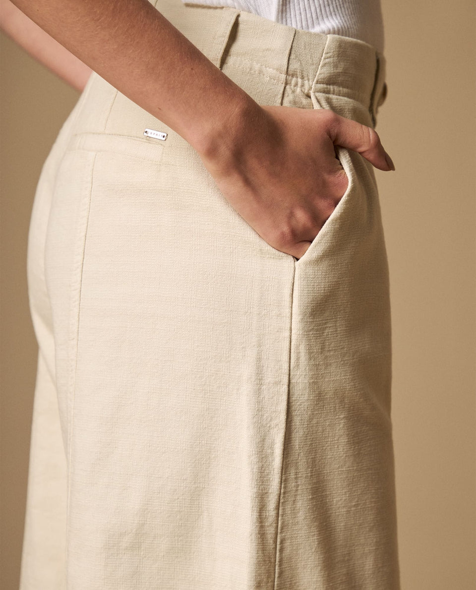 Pantalón wide leg con costuras centrales - Crudo 34_631H018_CRU120703_4