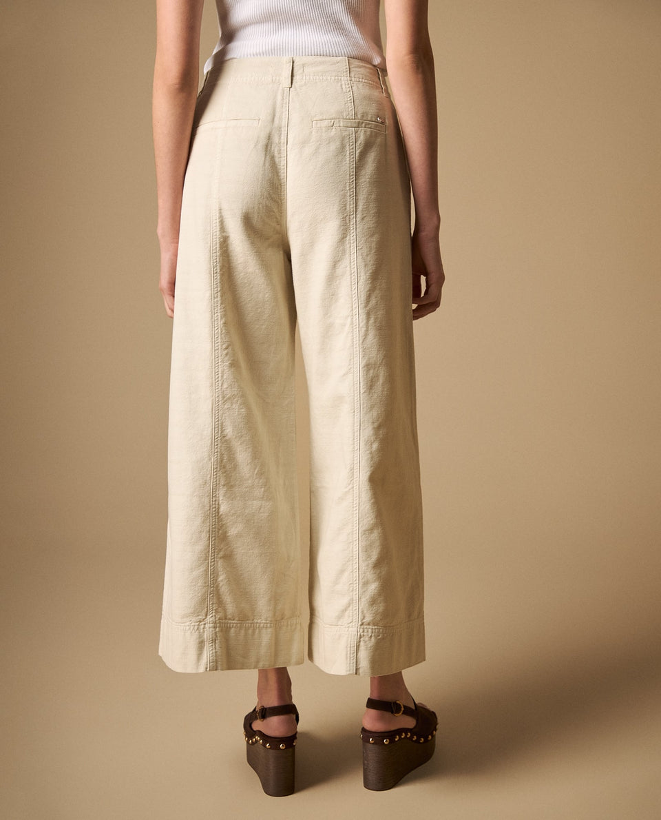 Pantalón wide leg con costuras centrales - Crudo 34_631H018_CRU120703_5