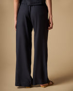 Pantalón de pierna ancha con tejido ligero - Azul