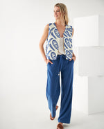 Pantalón bota recta para mujer - Azul