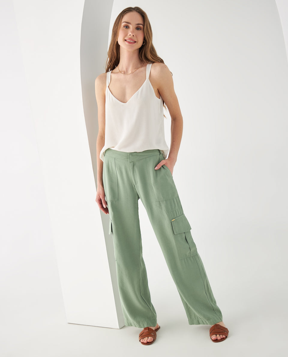 Pantalón bota recta para mujer - Verde