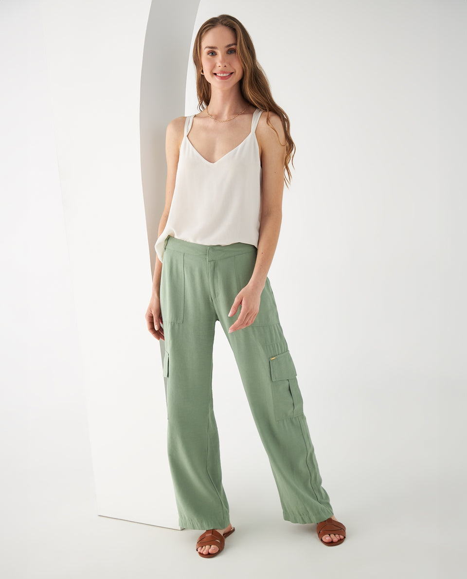 Pantalón bota recta para mujer - Verde