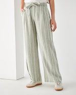 Pantalón de diseño a rayas para mujer - Verde
