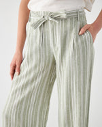Pantalón de diseño a rayas para mujer - Verde