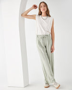 Pantalón de diseño a rayas para mujer - Verde