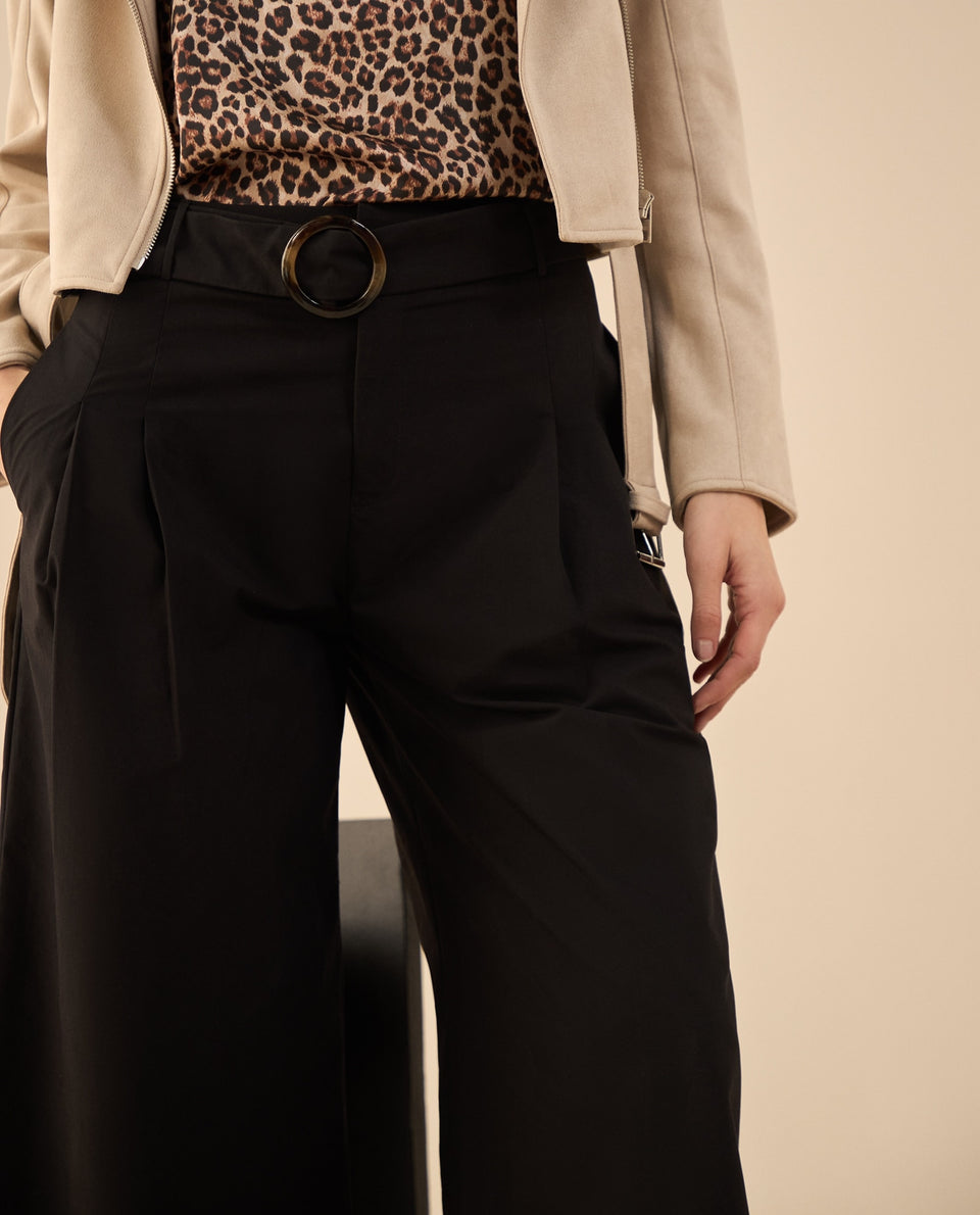 Pantalón de bota recta amplia para mujer - Negro 34_632G001_NEG190303_3