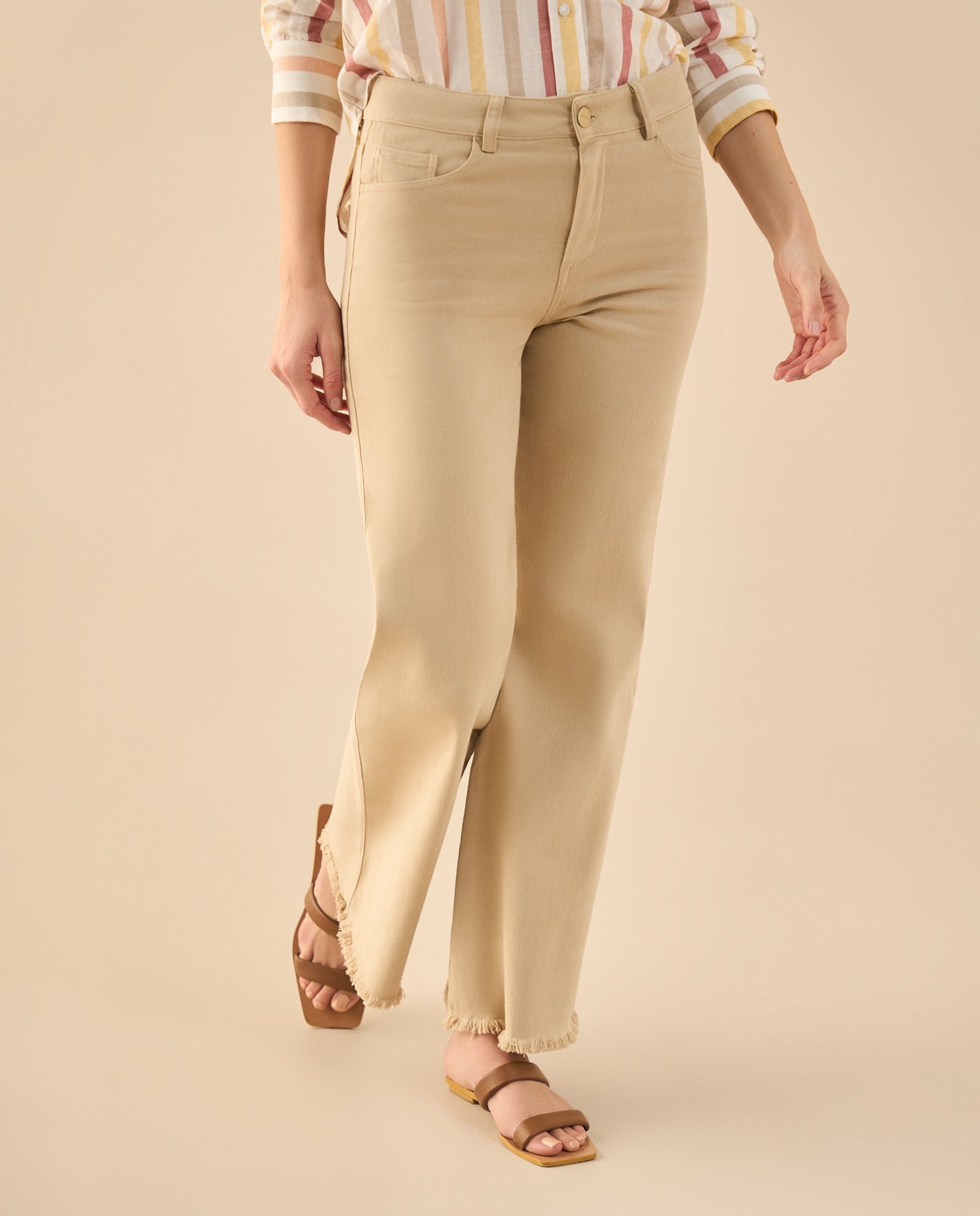 Pantalón cinco bolsillos para mujer - Beige 34_632G002_BEI151307_3