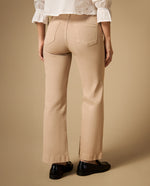 Pantalón wide leg con costuras marcadas - Beige