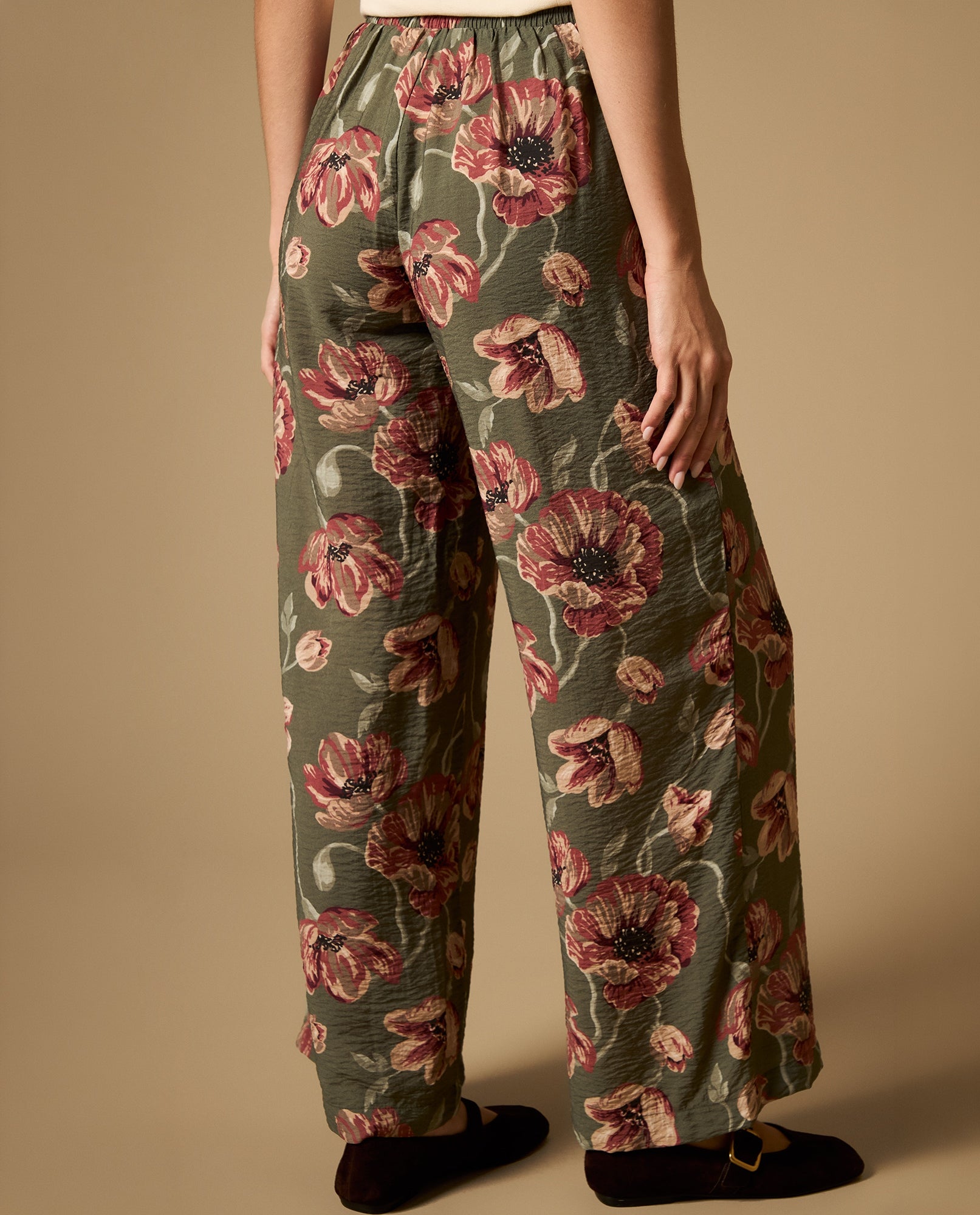 Pantalón palazzo largo con tejido ligero - Verde 34_632H009_VER150332_5