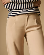 Pantalón wide leg palazzo largo tobillero - Beige