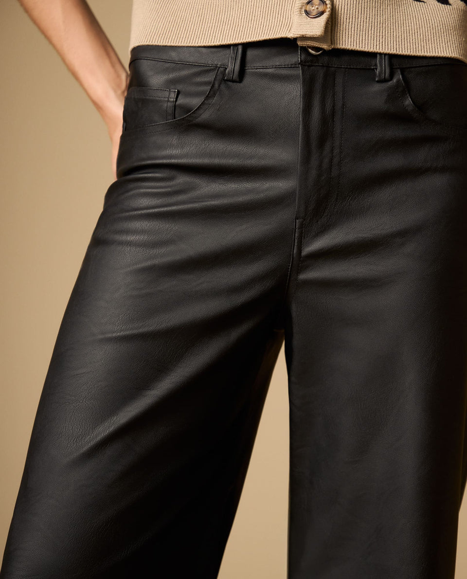 Pantalón jogger tobillero con acabado brillante - Negro 34_632H014_NEG190303_3