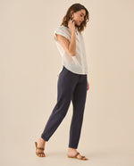 Pantalón clásico y bota con guardapolvo para mujer  - Azul