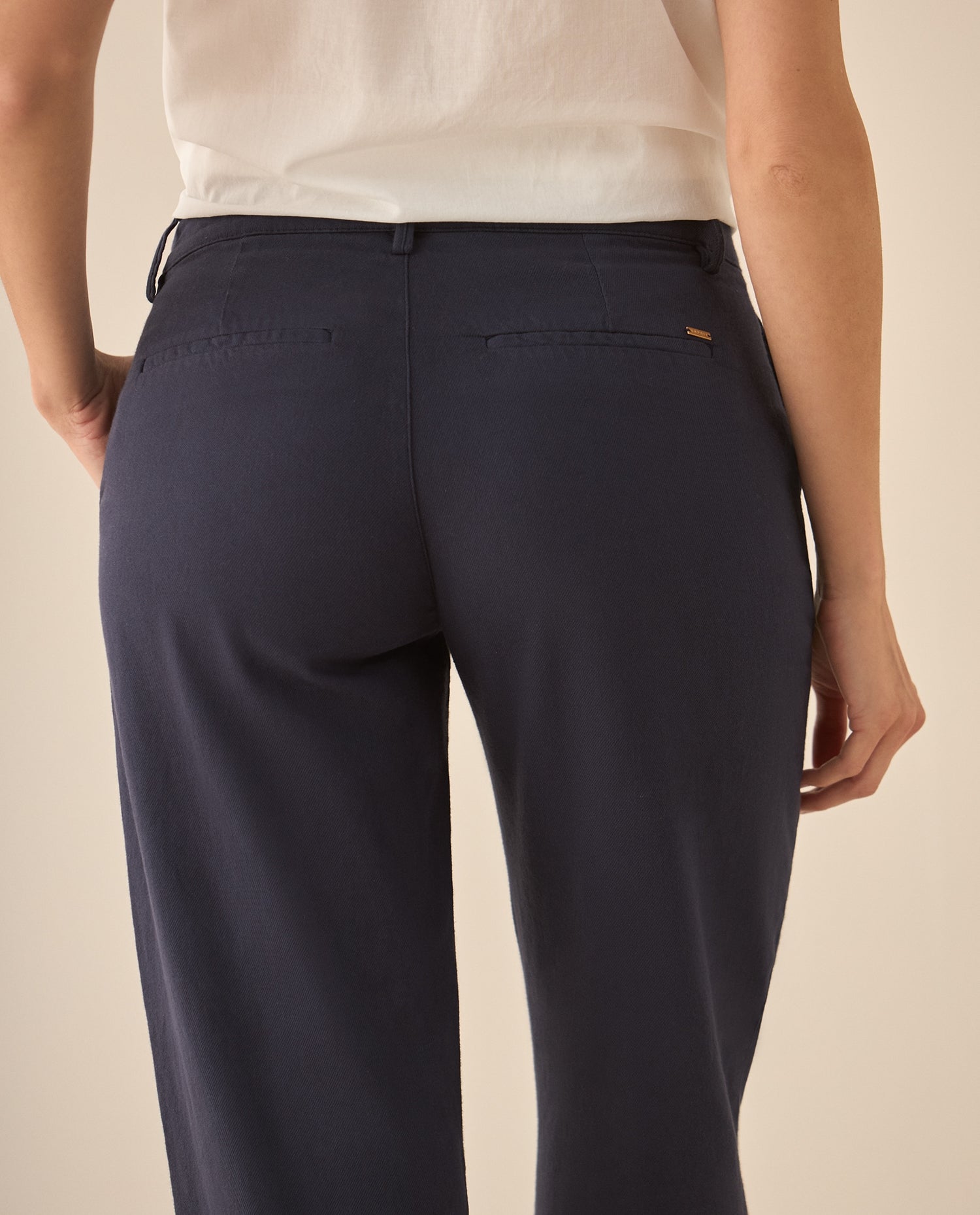 Pantalón clásico y bota con guardapolvo para mujer  - Azul