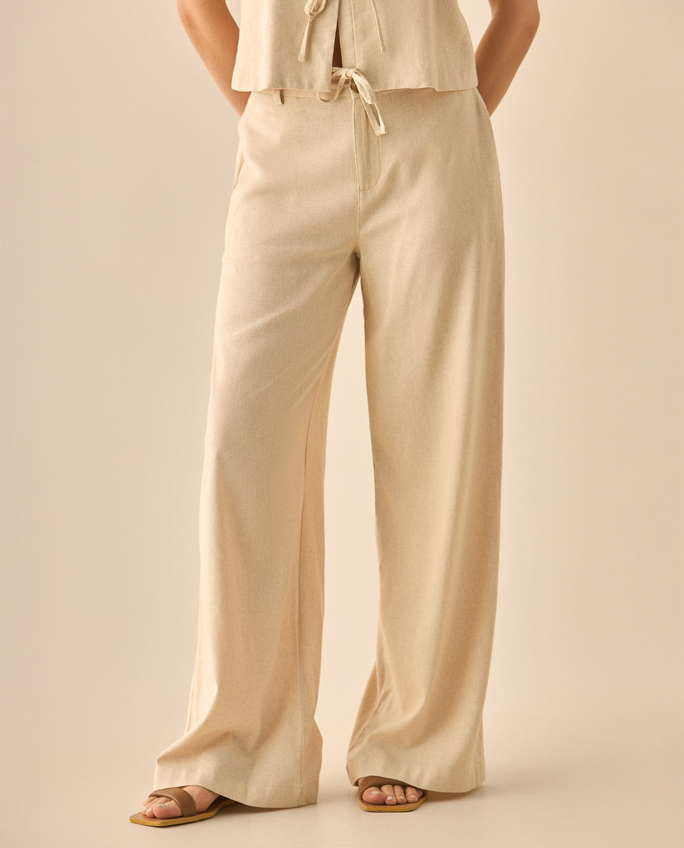 Pantalón tipo lino para mujer - Crudo 34_633G005_CRU130002_3