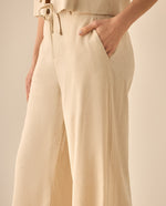 Pantalón tipo lino para mujer - Crudo