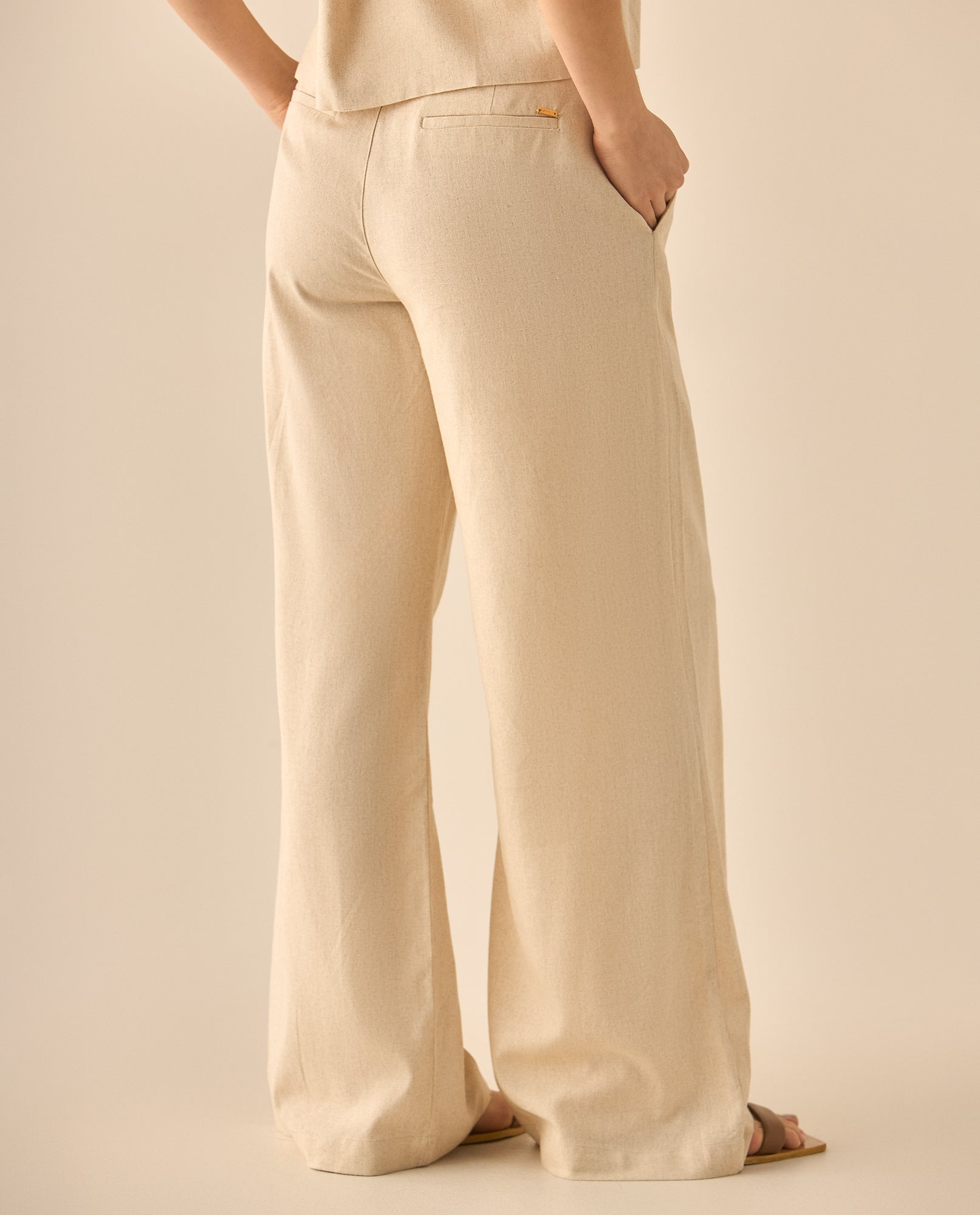 Pantalón tipo lino para mujer - Crudo 34_633G005_CRU130002_5