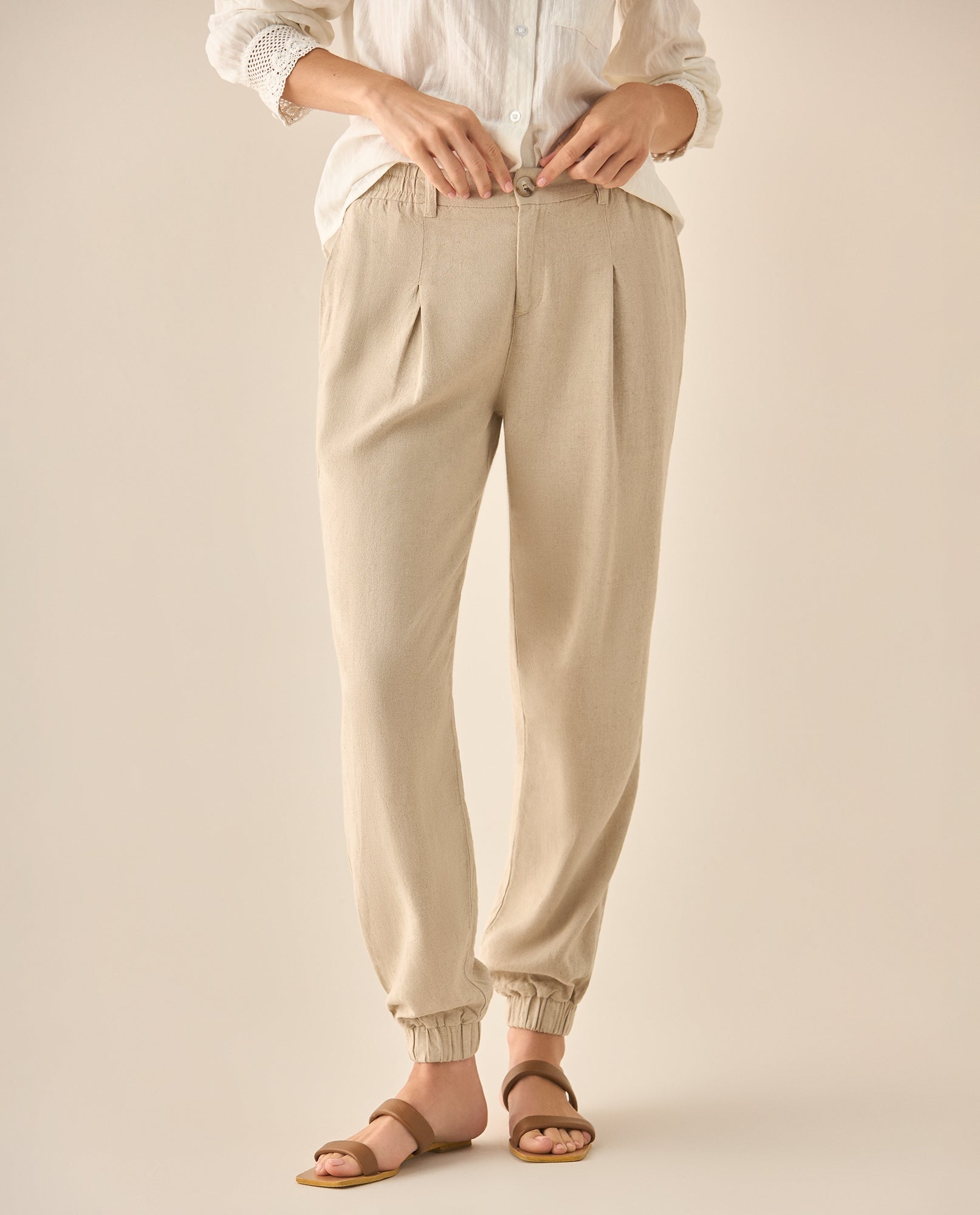 Pantalón clásico bota recta para mujer - Café 34_633G007_CAF171319_3