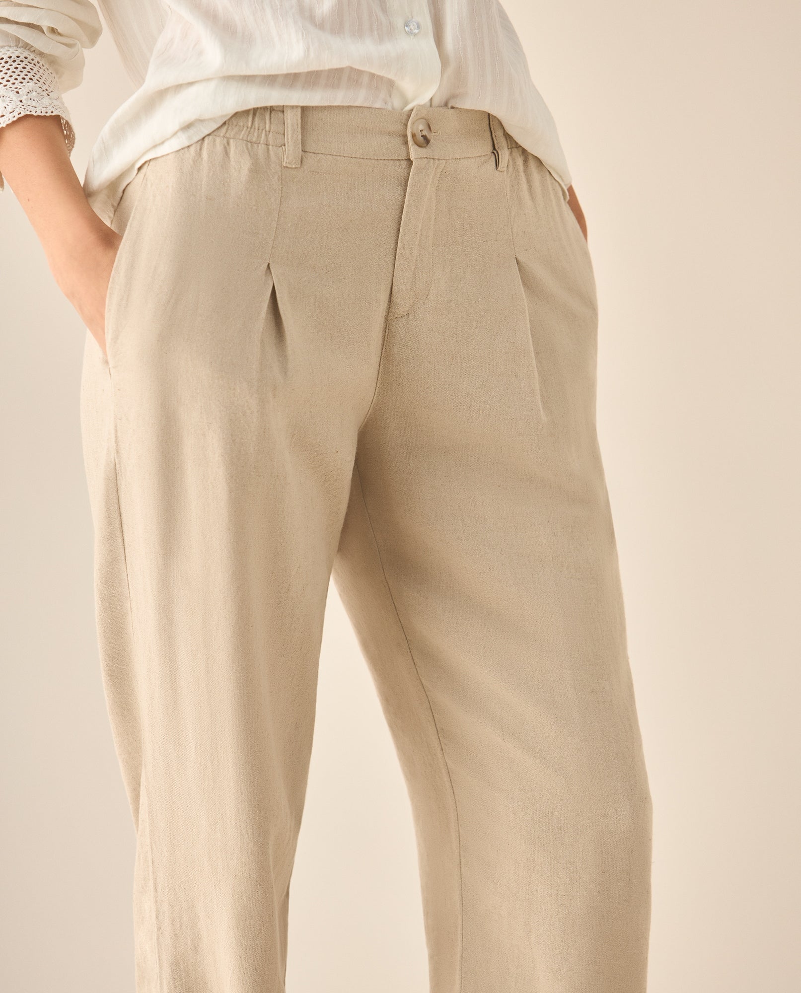 Pantalón clásico bota recta para mujer - Café 34_633G007_CAF171319_4