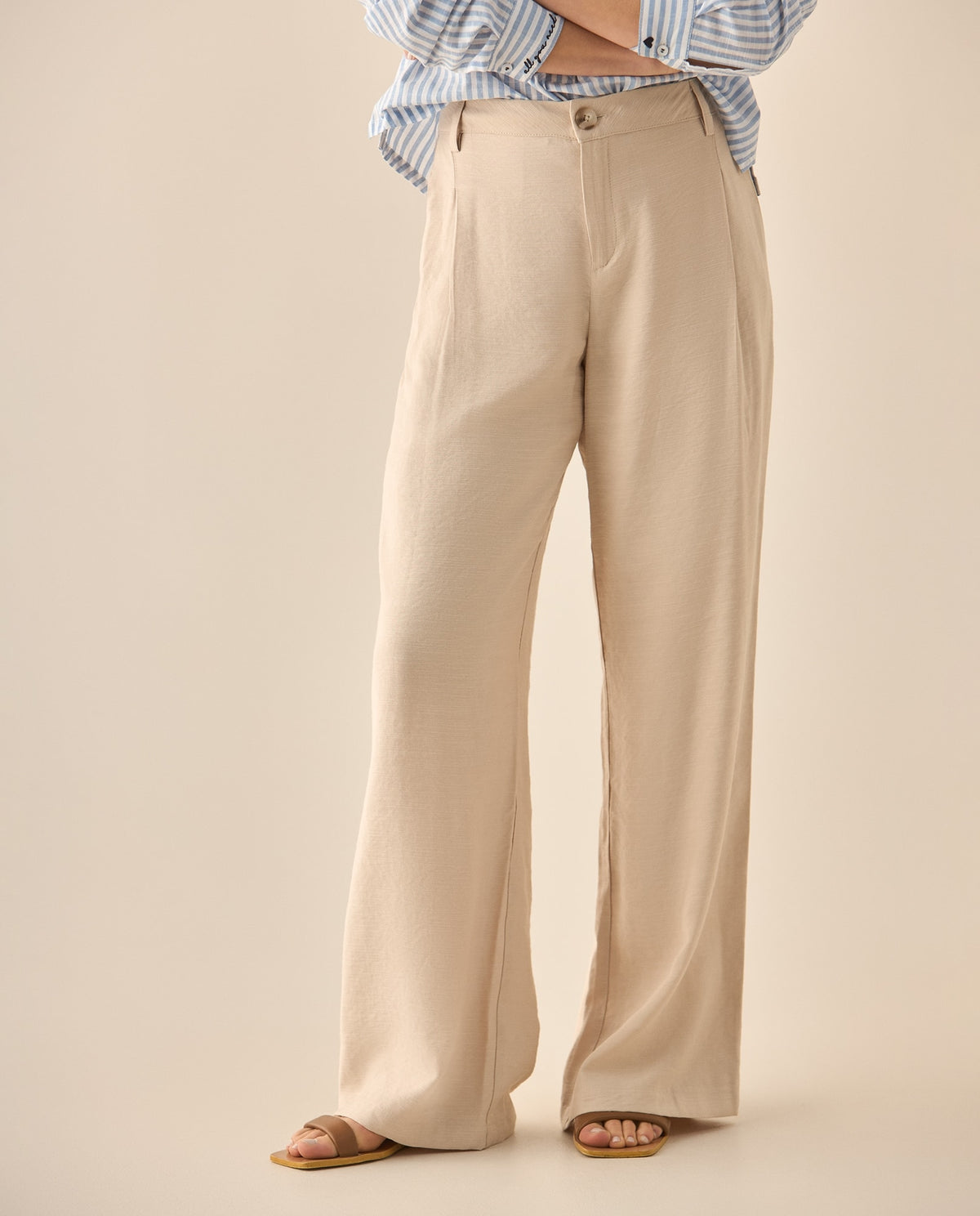 Pantalón bota recta amplia para mujer - Amarillo 34_633G008_AMA120910_3