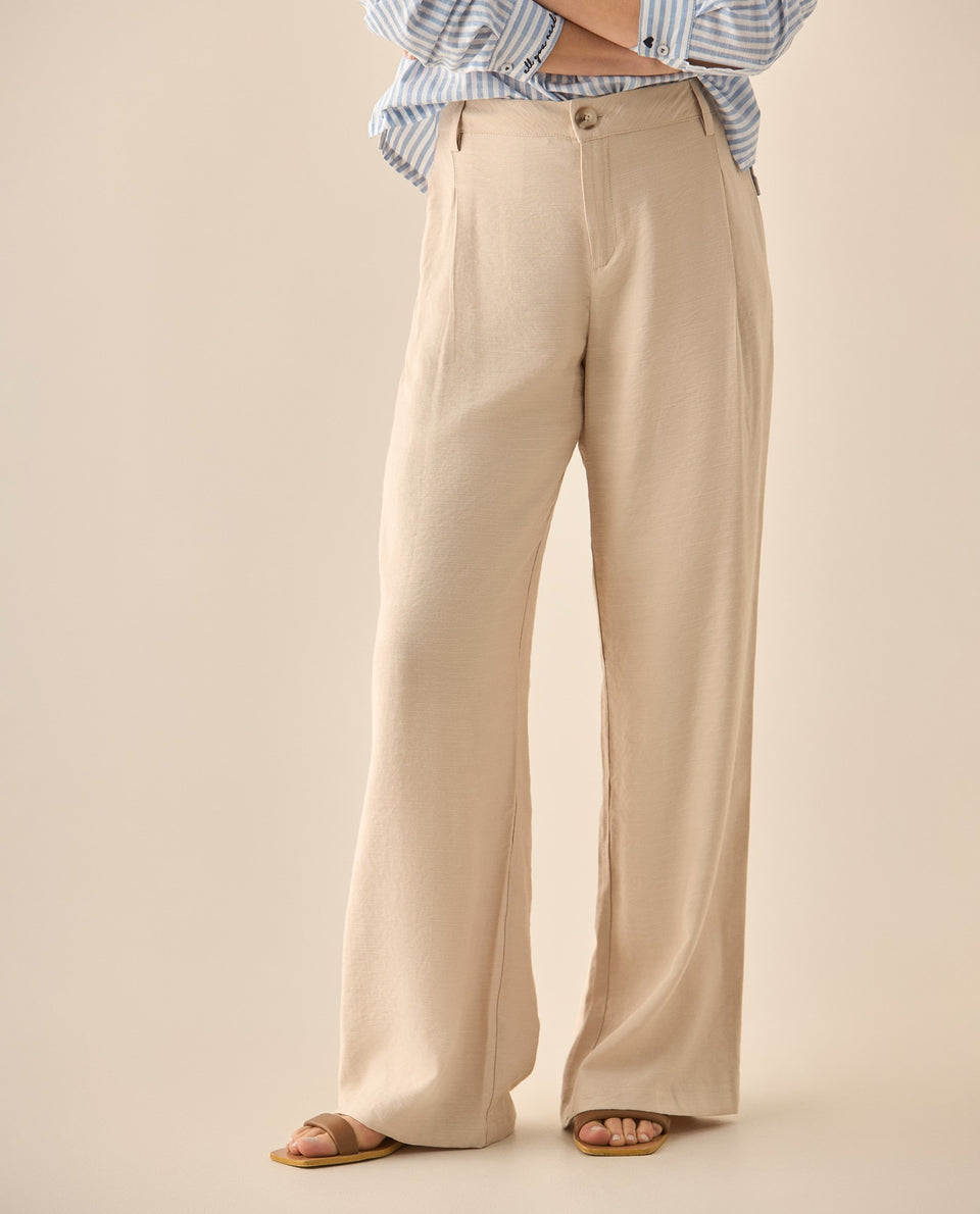 Pantalón bota recta amplia para mujer - Amarillo 34_633G008_AMA120910_3